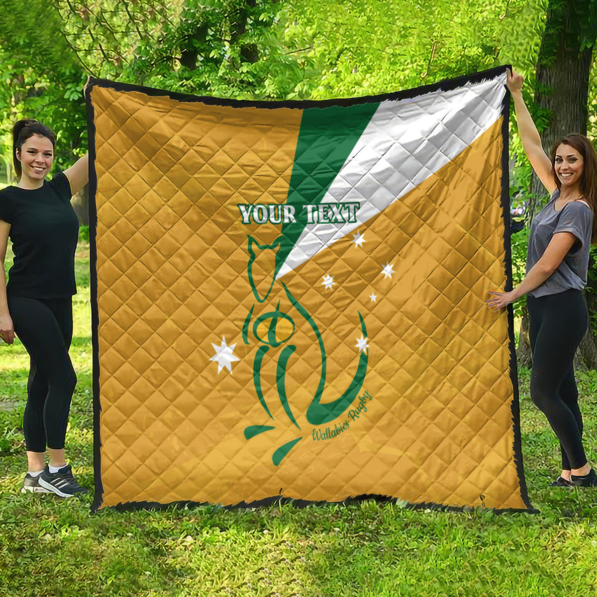 Custom Australia Rugby Quilt 2024 Wallabies Grunge Style