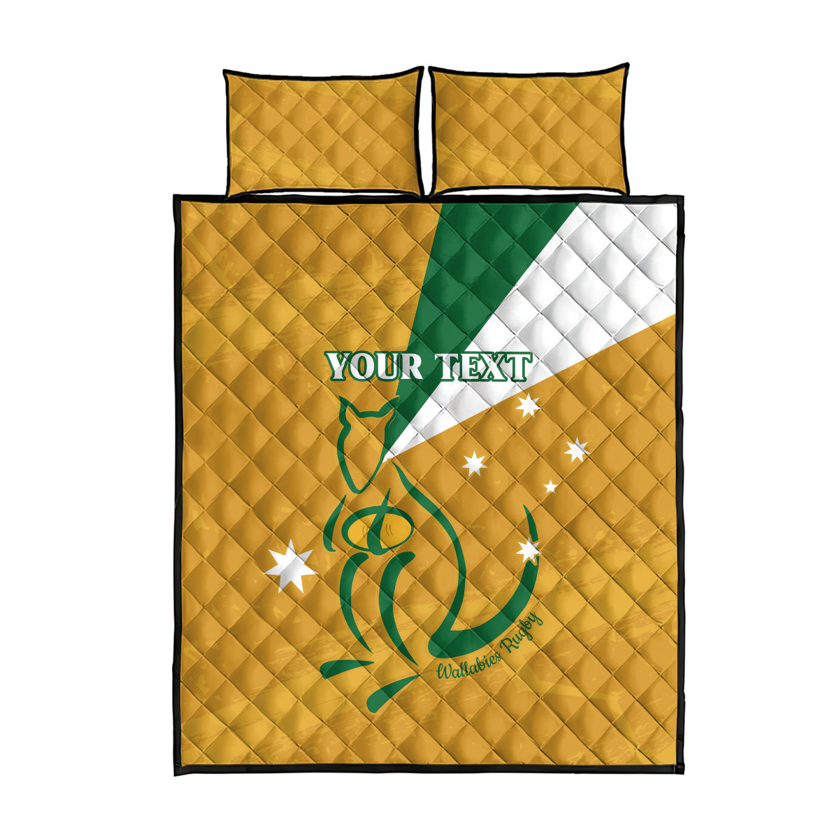 Custom Australia Rugby Quilt Bed Set 2024 Wallabies Grunge Style