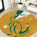 Custom Australia Rugby Round Carpet 2024 Wallabies Grunge Style