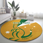 Custom Australia Rugby Round Carpet 2024 Wallabies Grunge Style