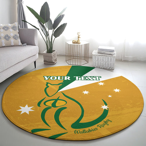 Custom Australia Rugby Round Carpet 2024 Wallabies Grunge Style