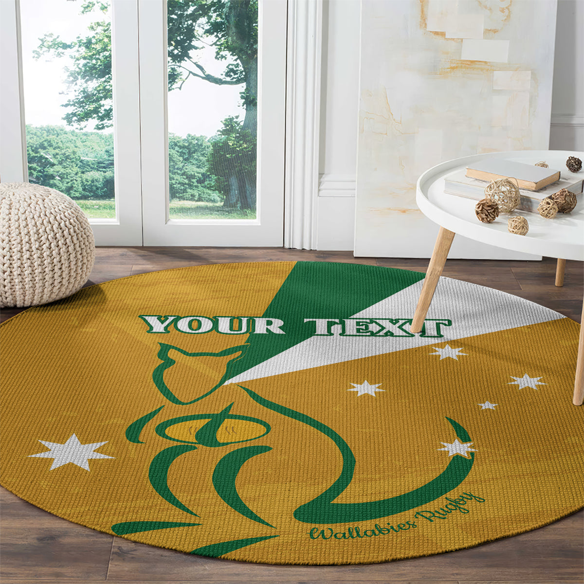 Custom Australia Rugby Round Carpet 2024 Wallabies Grunge Style