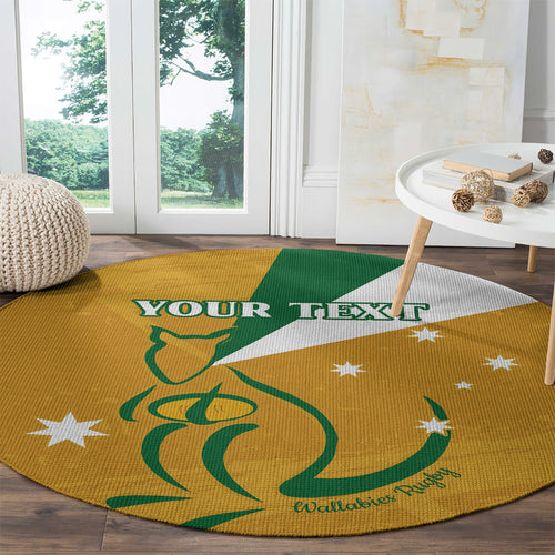 Custom Australia Rugby Round Carpet 2024 Wallabies Grunge Style