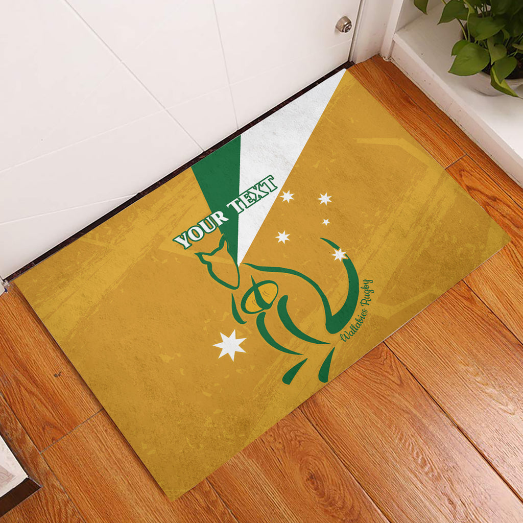Custom Australia Rugby Rubber Doormat 2024 Wallabies Grunge Style