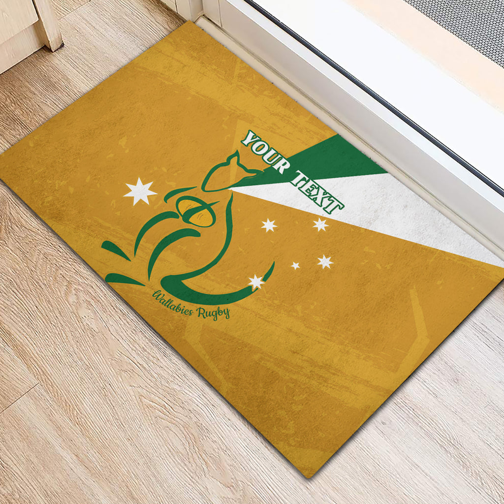 Custom Australia Rugby Rubber Doormat 2024 Wallabies Grunge Style