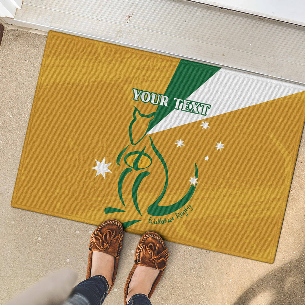 Custom Australia Rugby Rubber Doormat 2024 Wallabies Grunge Style
