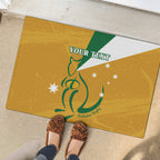 Custom Australia Rugby Rubber Doormat 2024 Wallabies Grunge Style