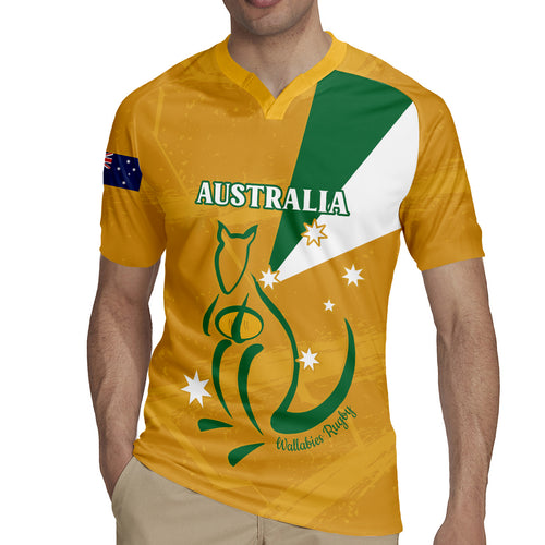 Custom Australia Rugby Rugby Jersey 2024 Wallabies Grunge Style