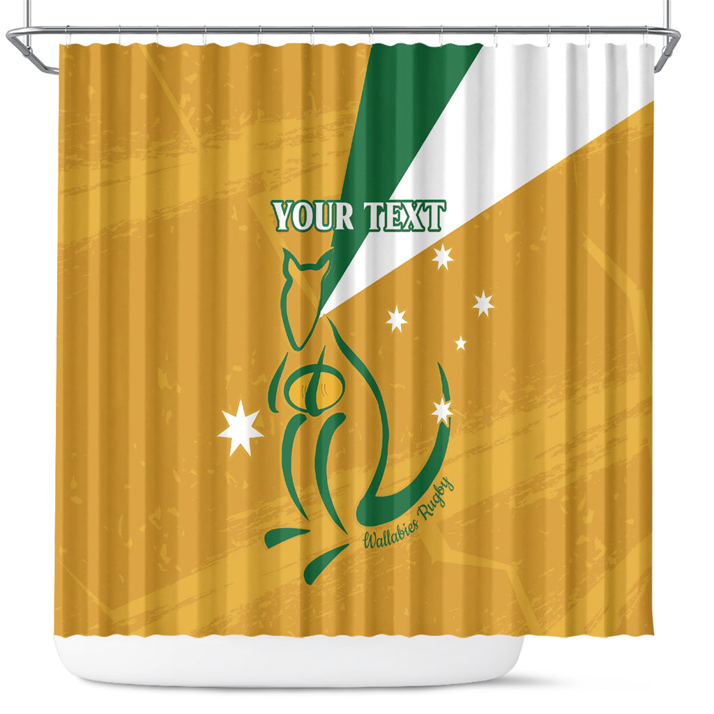 Custom Australia Rugby Shower Curtain 2024 Wallabies Grunge Style