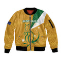 Custom Australia Rugby Sleeve Zip Bomber Jacket 2024 Wallabies Grunge Style