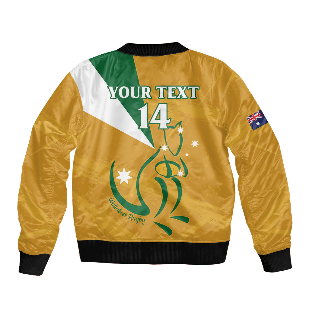 Custom Australia Rugby Sleeve Zip Bomber Jacket 2024 Wallabies Grunge Style