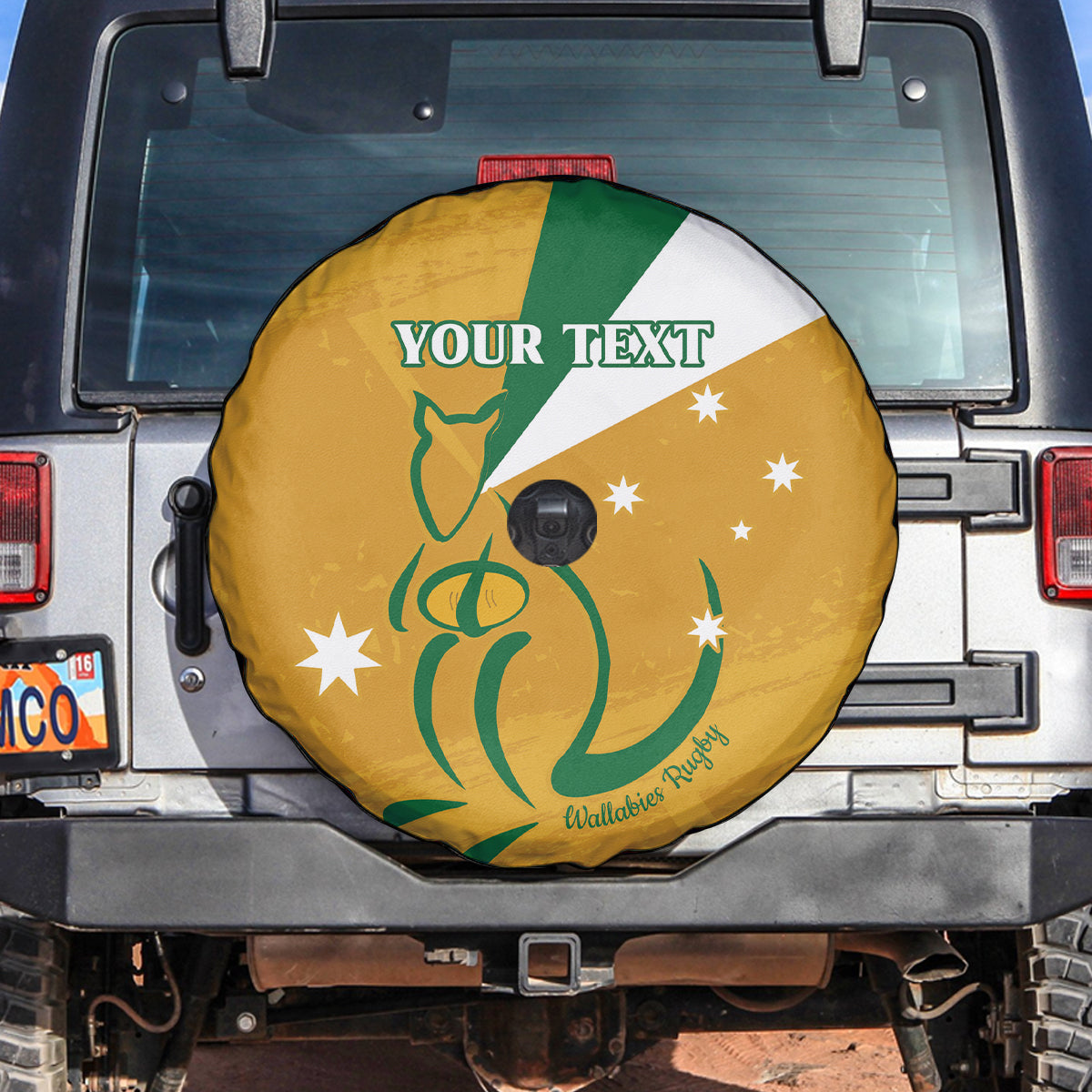 Custom Australia Rugby Spare Tire Cover 2024 Wallabies Grunge Style