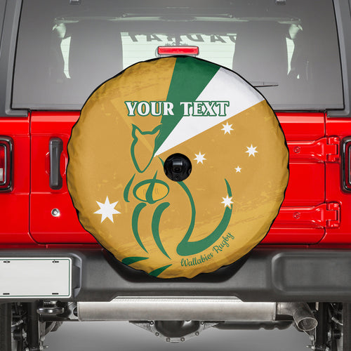Custom Australia Rugby Spare Tire Cover 2024 Wallabies Grunge Style