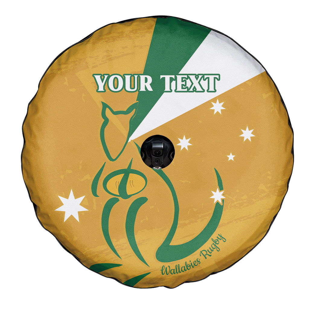 Custom Australia Rugby Spare Tire Cover 2024 Wallabies Grunge Style