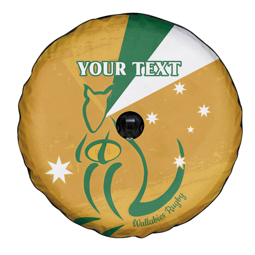Custom Australia Rugby Spare Tire Cover 2024 Wallabies Grunge Style