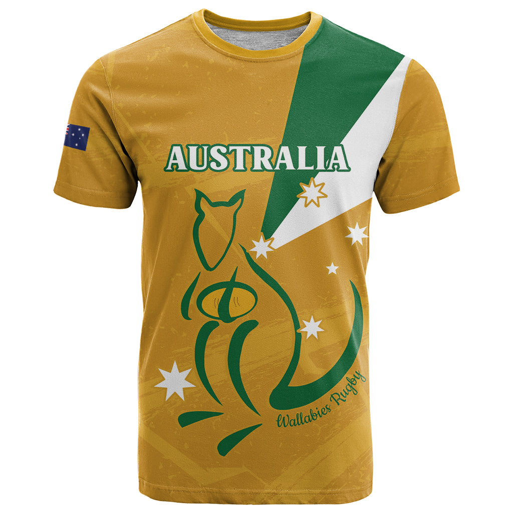 Custom Australia Rugby T Shirt 2024 Wallabies Grunge Style