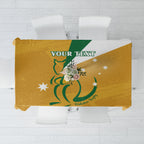 Custom Australia Rugby Tablecloth 2024 Wallabies Grunge Style