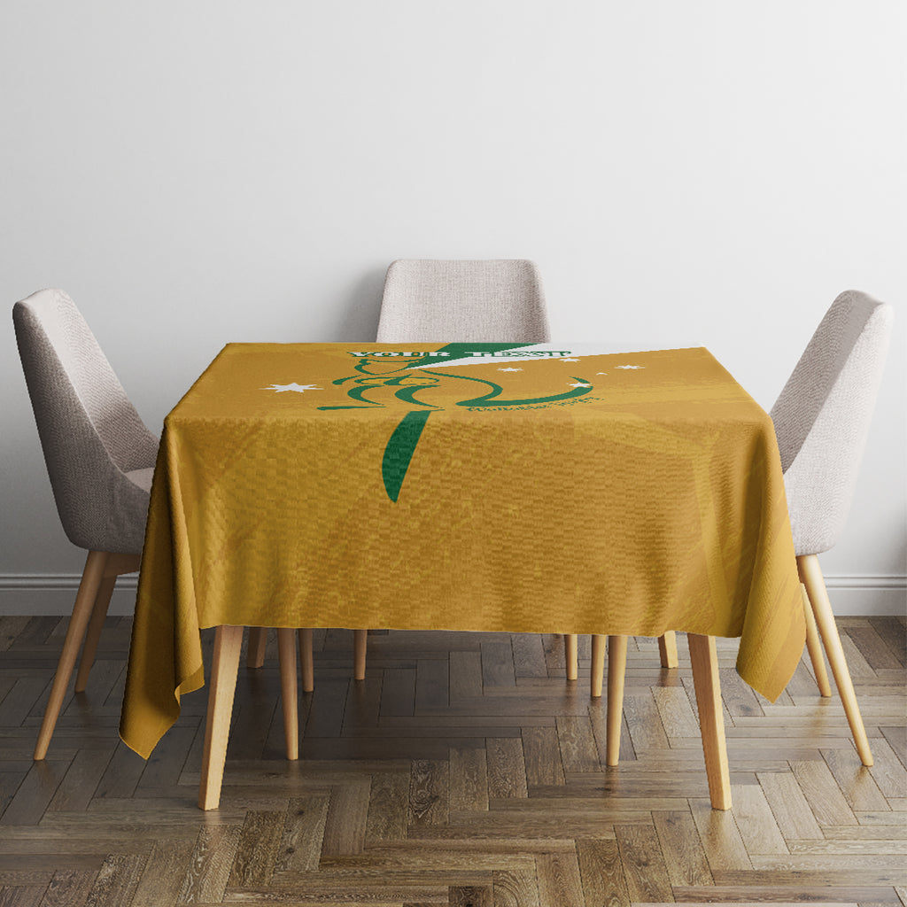 Custom Australia Rugby Tablecloth 2024 Wallabies Grunge Style