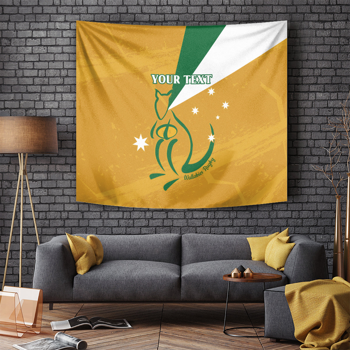 Custom Australia Rugby Tapestry 2024 Wallabies Grunge Style