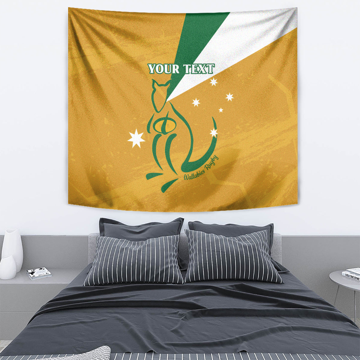 Custom Australia Rugby Tapestry 2024 Wallabies Grunge Style