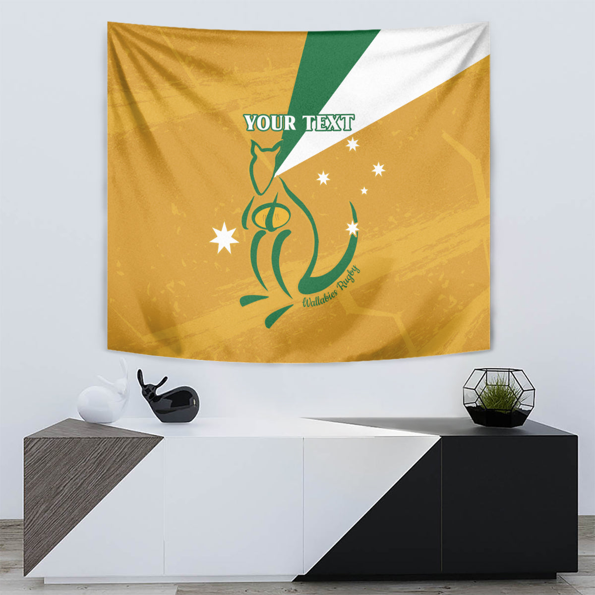 Custom Australia Rugby Tapestry 2024 Wallabies Grunge Style