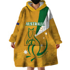 Custom Australia Rugby Wearable Blanket Hoodie 2024 Wallabies Grunge Style