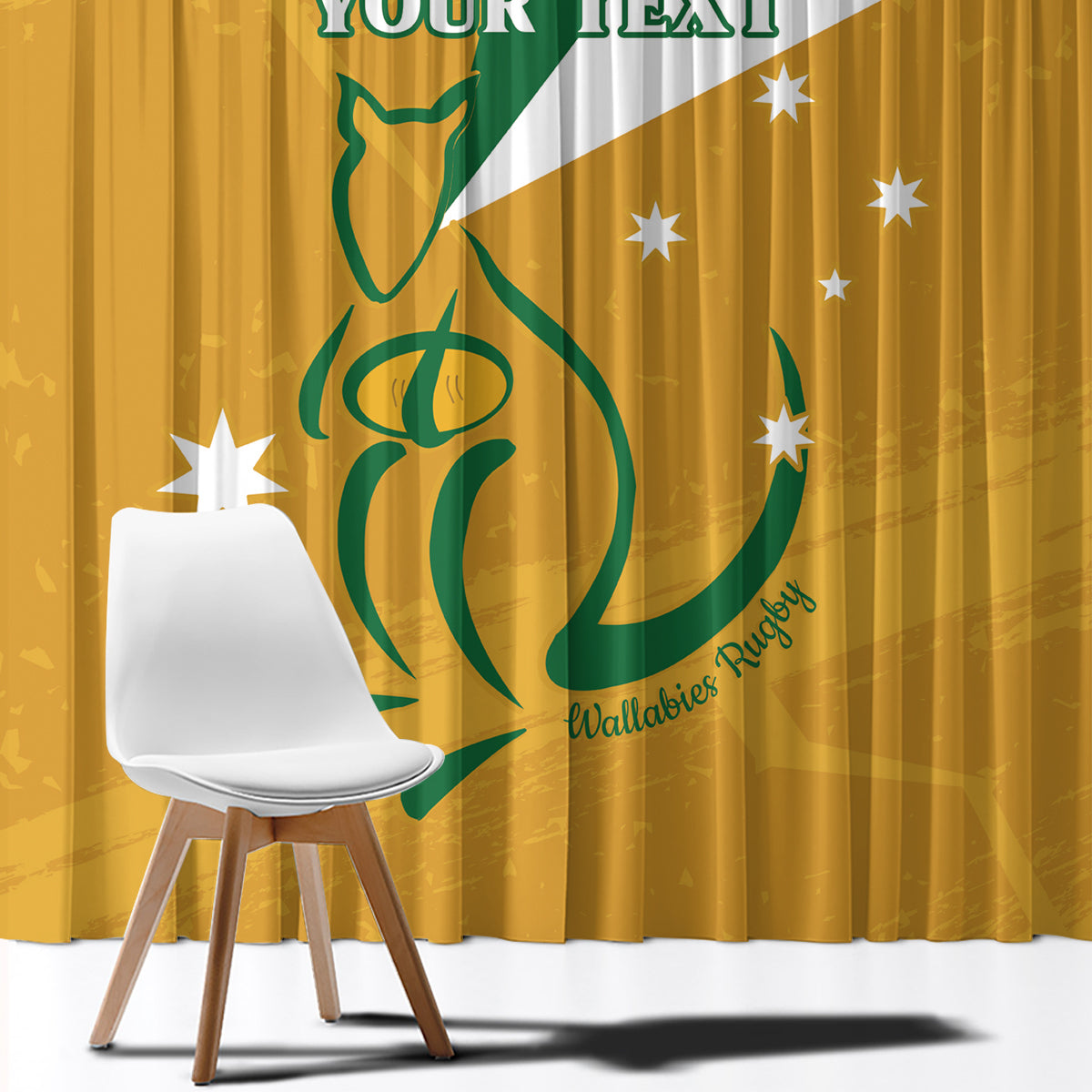 Custom Australia Rugby Window Curtain 2024 Wallabies Grunge Style