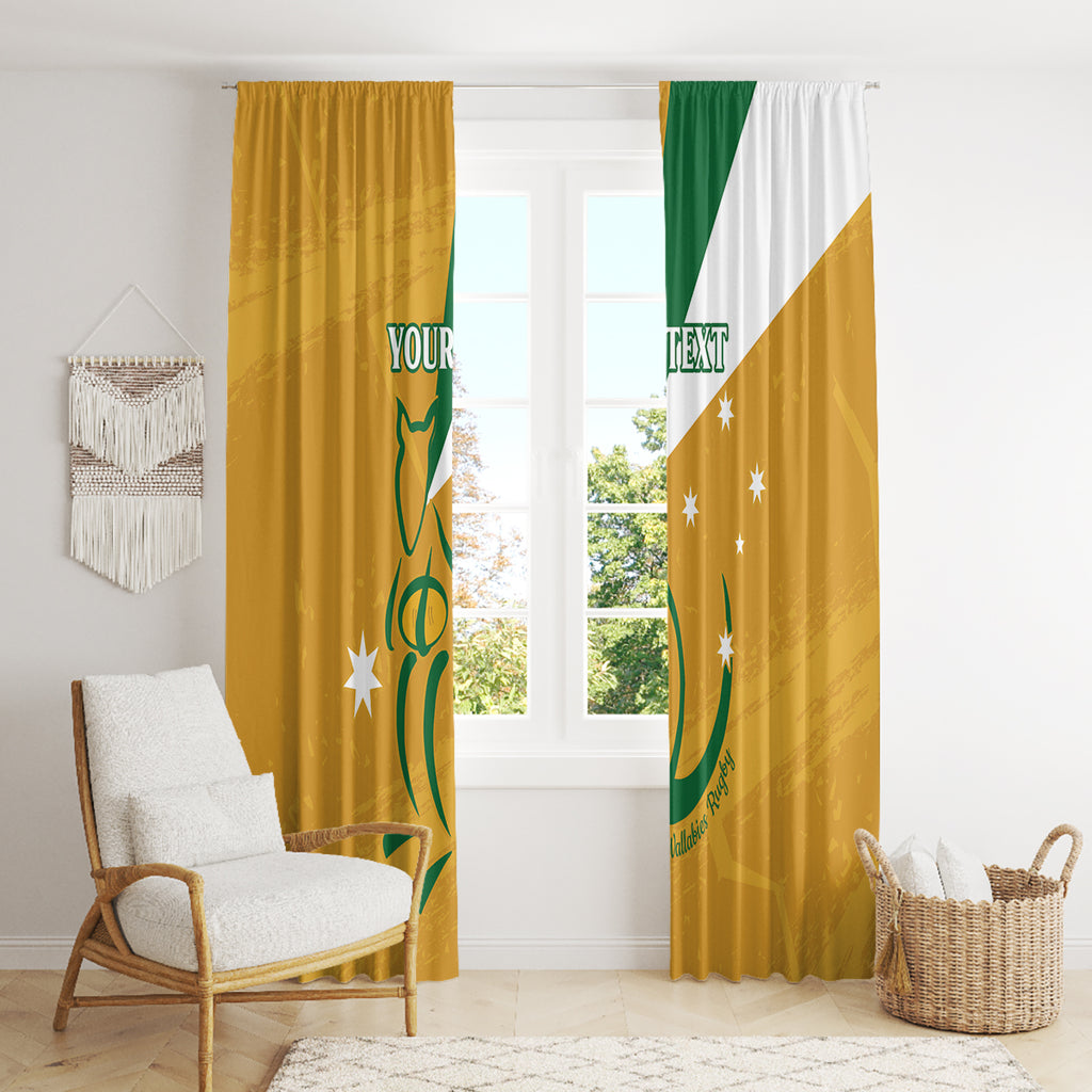 Custom Australia Rugby Window Curtain 2024 Wallabies Grunge Style