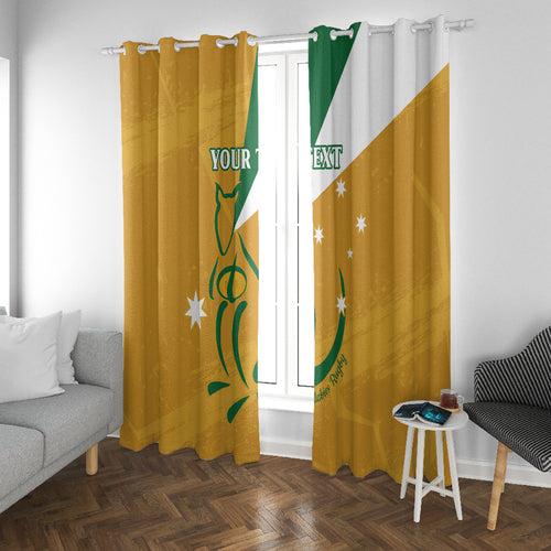 Custom Australia Rugby Window Curtain 2024 Wallabies Grunge Style