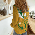 Custom Australia Rugby Women Casual Shirt 2024 Wallabies Grunge Style