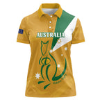 Custom Australia Rugby Women Polo Shirt 2024 Wallabies Grunge Style