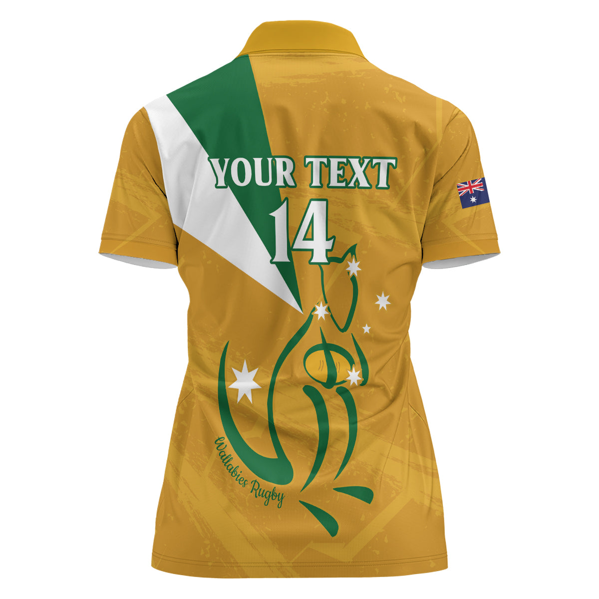 Custom Australia Rugby Women Polo Shirt 2024 Wallabies Grunge Style