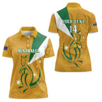 Custom Australia Rugby Women Polo Shirt 2024 Wallabies Grunge Style