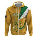 Custom Australia Rugby Zip Hoodie 2024 Wallabies Grunge Style