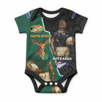 Personalised New Zealand And South Africa Rugby Baby Onesie All Black Springboks Mascots Together
