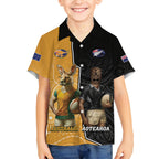 Personalised New Zealand And Australia Rugby Hawaiian Shirt 2024 All Black Wallabies Mascots Together
