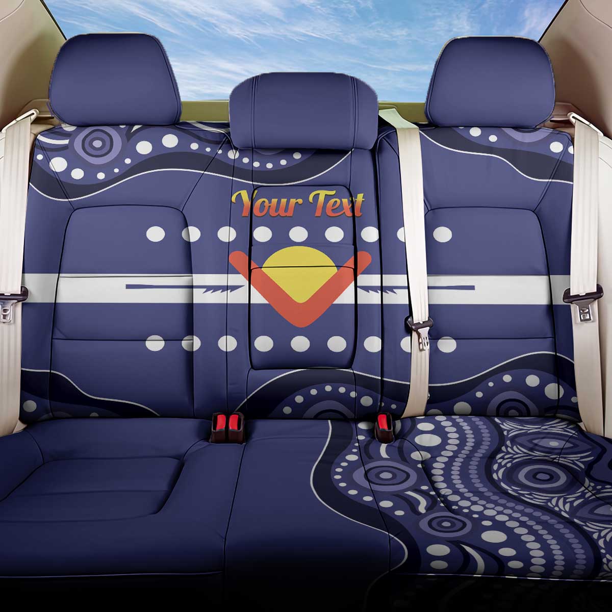 Personalised Ngarrindjeri Nation Back Car Seat Cover Aboriginal Australian Flag Style