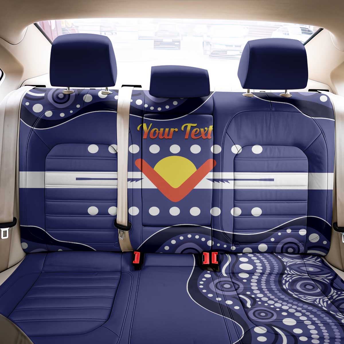 Personalised Ngarrindjeri Nation Back Car Seat Cover Aboriginal Australian Flag Style