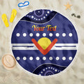 Personalised Ngarrindjeri Nation Beach Blanket Aboriginal Australian Flag Style