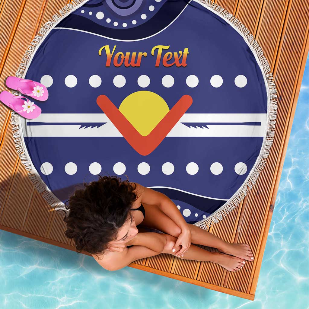 Personalised Ngarrindjeri Nation Beach Blanket Aboriginal Australian Flag Style