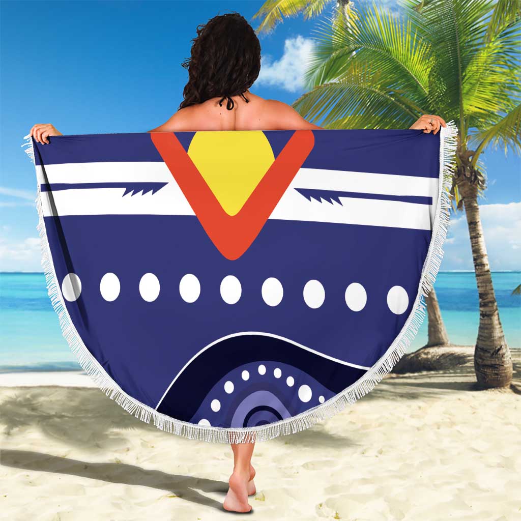 Personalised Ngarrindjeri Nation Beach Blanket Aboriginal Australian Flag Style