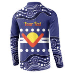 Personalised Ngarrindjeri Nation Button Sweatshirt Aboriginal Australian Flag Style