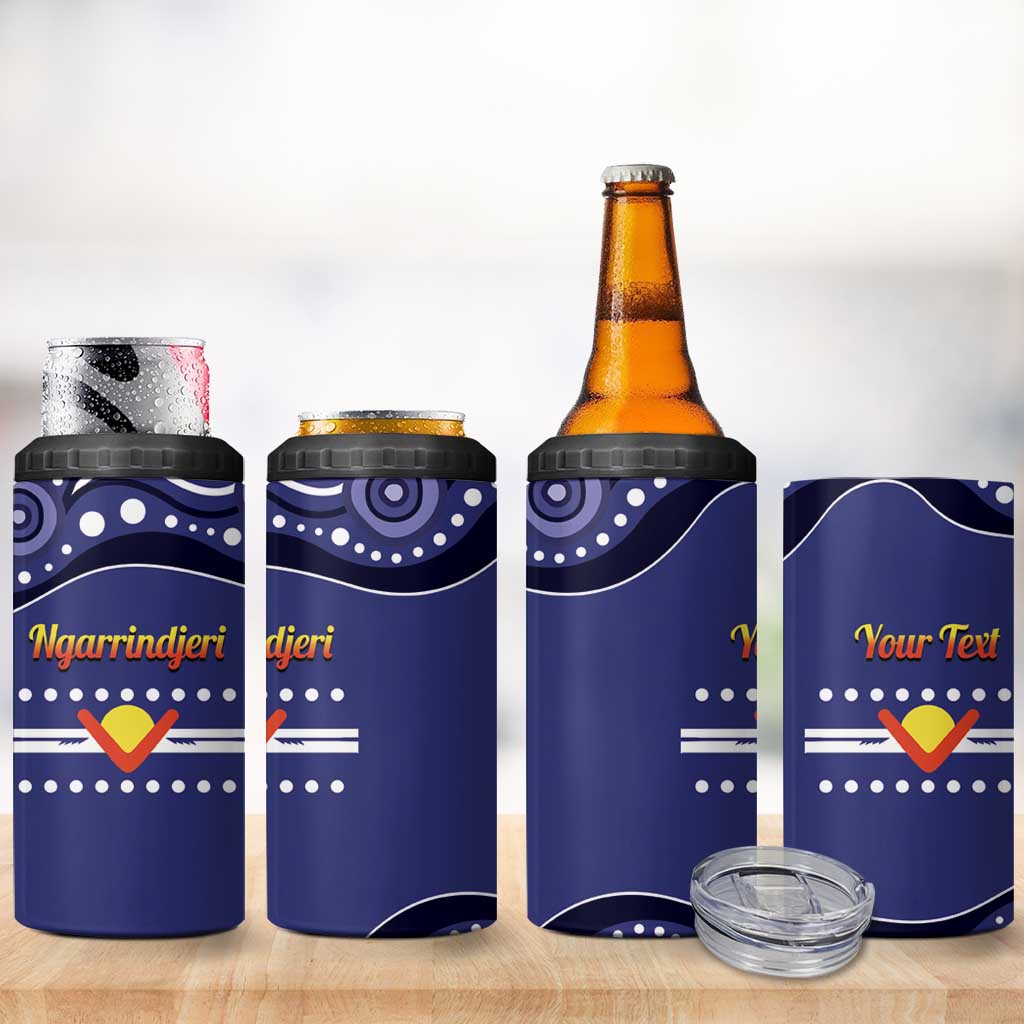 Personalised Ngarrindjeri Nation 4 in 1 Can Cooler Tumbler Aboriginal Australian Flag Style