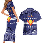 Personalised Ngarrindjeri Nation Couples Matching Short Sleeve Bodycon Dress and Hawaiian Shirt Aboriginal Australian Flag Style
