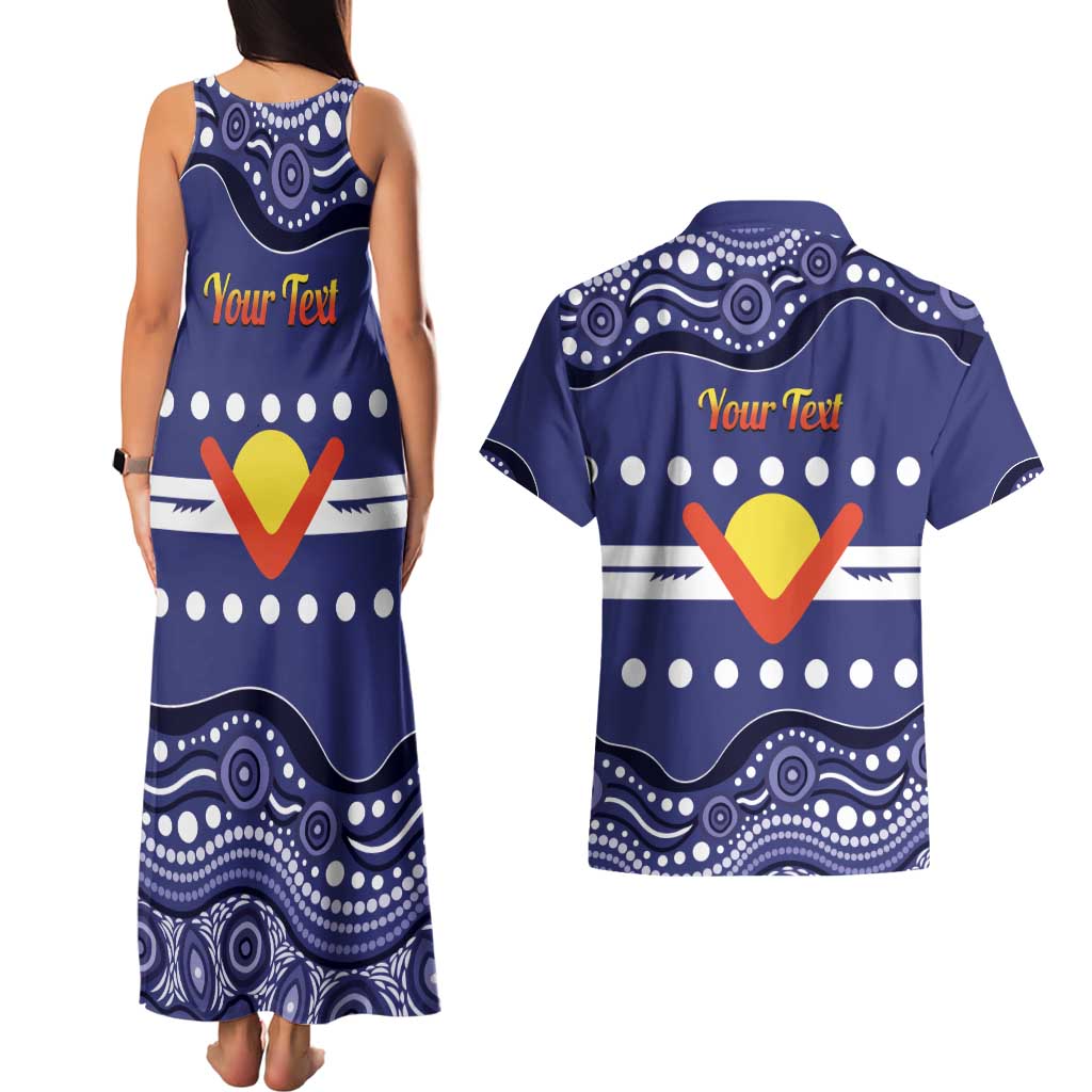Personalised Ngarrindjeri Nation Couples Matching Tank Maxi Dress and Hawaiian Shirt Aboriginal Australian Flag Style