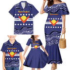 Personalised Ngarrindjeri Nation Family Matching Mermaid Dress and Hawaiian Shirt Aboriginal Australian Flag Style