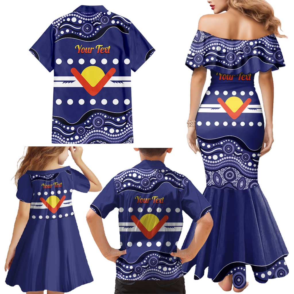 Personalised Ngarrindjeri Nation Family Matching Mermaid Dress and Hawaiian Shirt Aboriginal Australian Flag Style