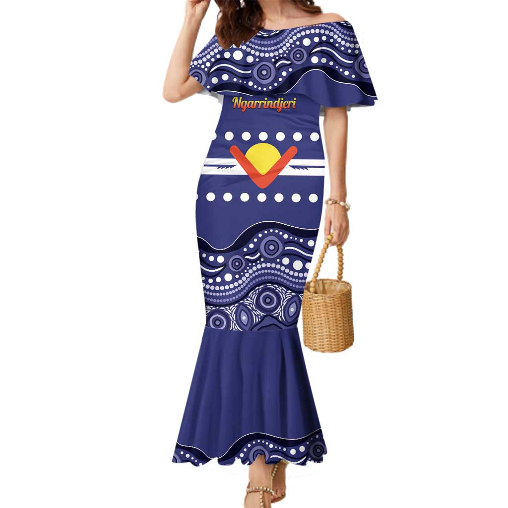 Personalised Ngarrindjeri Nation Family Matching Mermaid Dress and Hawaiian Shirt Aboriginal Australian Flag Style