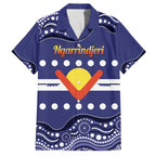 Personalised Ngarrindjeri Nation Family Matching Off The Shoulder Long Sleeve Dress and Hawaiian Shirt Aboriginal Australian Flag Style