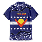 Personalised Ngarrindjeri Nation Family Matching Off The Shoulder Long Sleeve Dress and Hawaiian Shirt Aboriginal Australian Flag Style
